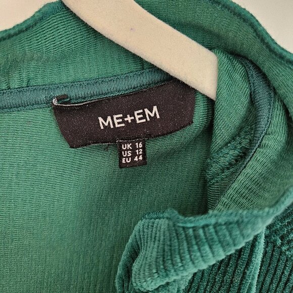 ME+EM Corduroy Velour Green Long Sleeve Swing Dress Size 12 - Picture 5 of 12